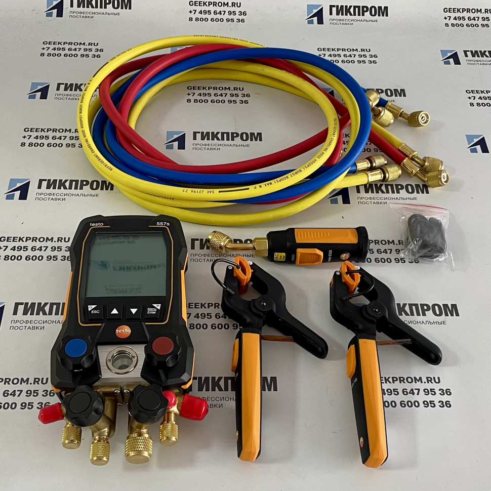 Testo 557s (0564 5572) цифровой манометрический коллектор (комплект №2 с заправочными шлангами)