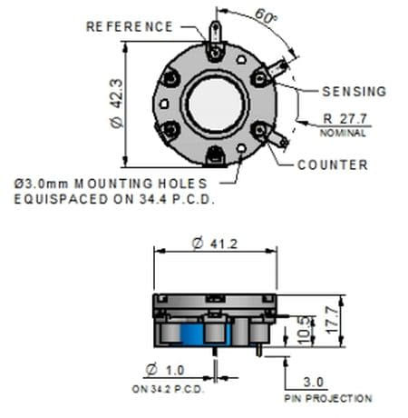 Сенсор 3-х электродный 3 Series 3HCN на циановодород (HCN, 0-200 ppm)